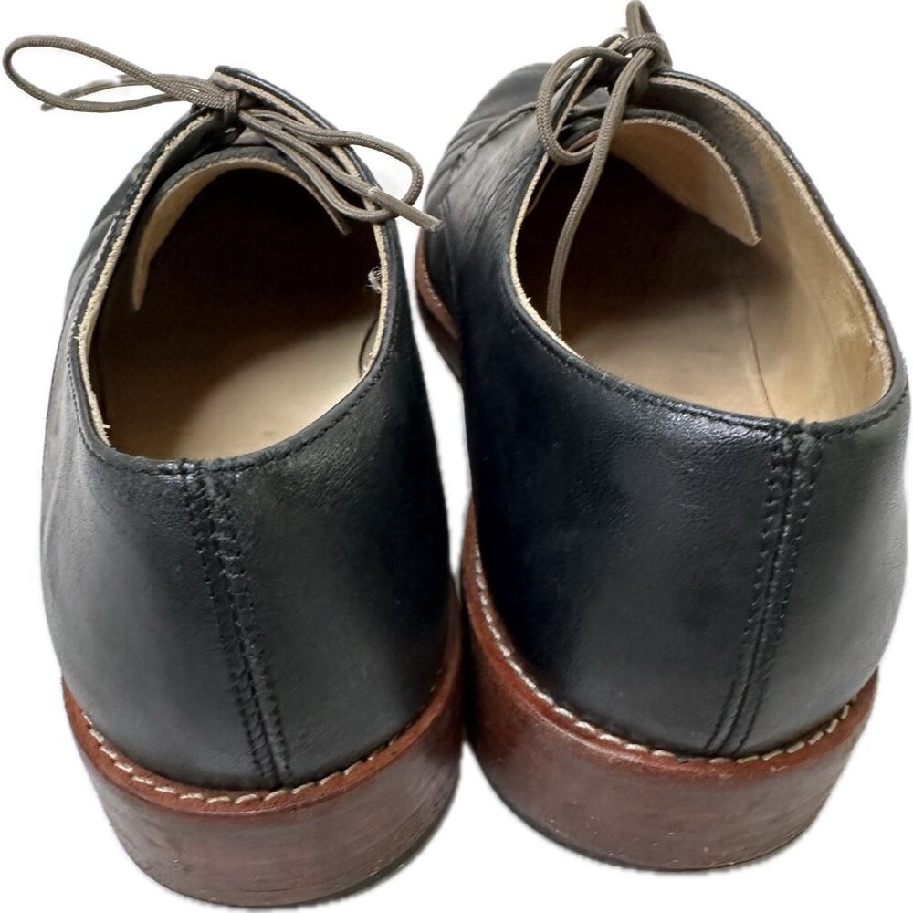 Nisolo women's 7.5 James Oxford black leather lace up almond toe shoes Peruian - Picture 9 of 9